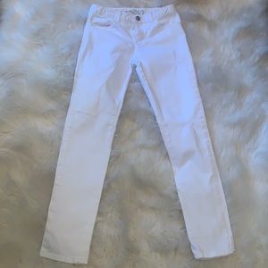 Gap Kids super skinny white distressed jeans